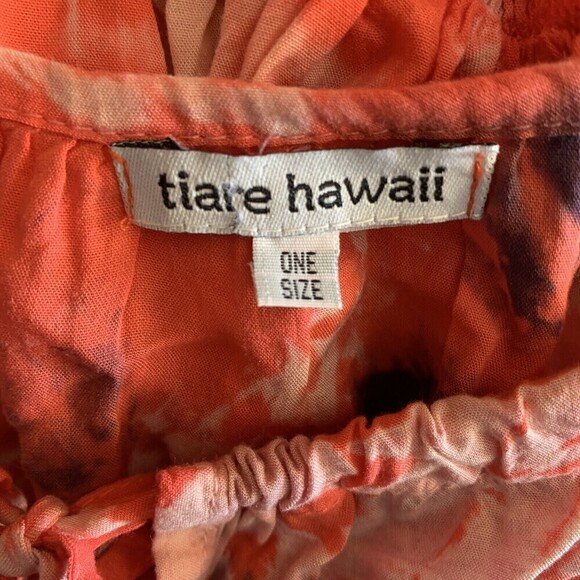 Tiare Hawaii Womens One Size Multicolor Boho Print Cold Shoulder Blouse Top - Picture 4 of 4